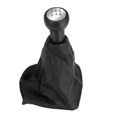 Image of Qiilu Gear Shift Knob, 5 Speed Stick Knob Dust Proof Cover Gaiter Boot Leather for Peugeot 207/307/406