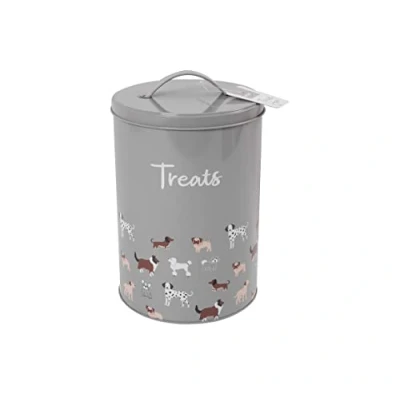 Image of RSW Smart Choice Dog Treat Tin Biscuit Storage Grey Puppy Food Container Jar With Lid (SC1347)