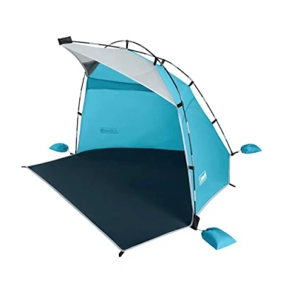 Image of Coleman Lightweight Portable Beach Shade Canopy Tent, 5 Minute Setup, UPF 50+ Sun Protection, Includes Sand Bags &amp; Stakes, Ideal for Beach, Park, Yard, Picnics