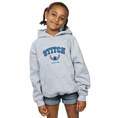 Image of Disney Girls Lilo &amp; Stitch Collegial Hoodie Sport Grey 12 13 Years
