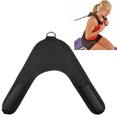 Image of Workouty V shape Crunch Belt Ab Exercise Harness Padded Shoulder Strap Home Gym Equipment