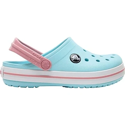 Image of Crocs Unisex Kids Crocband K Clogs, Ice Blue White, 4 UK