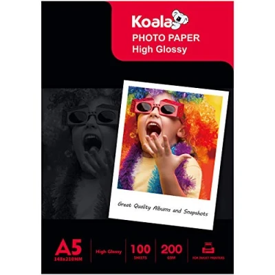 Image of KOALA Inkjet Photo Paper A5 210x148mm Glossy 100 Sheets 200 GSM for Canon Hp Epson Printer