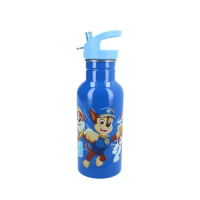 Image of My sweety pop Boy Water Bottle Paw Patrol Blue Stainless Steel Nursery, Preschool, School, Holiday, Meal 22 cm 500 ml Hydration Gift Idea