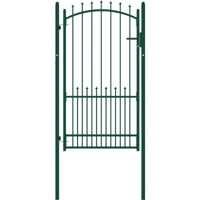 Image of vidaXL Fence Gate with Lock Green 100 x 175 cm Powder coated steel