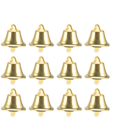 Image of LUOEM 24pcs Golden Jingle Bells Christms Tree Ornaments Christmas Hanging Decoration Pendants For Holiday Party Decor Craft Making 45mm