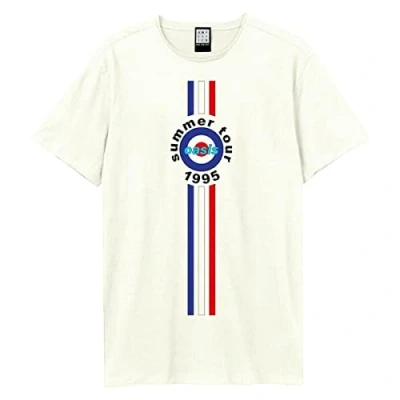 Image of Amplified Unisex Adult 1995 Tour Stripes Oasis T Shirt (XL) (Vintage White)