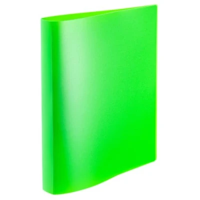 Image of HERMA 19713 Ring Binder A4 Translucent Neon Green, Slim, 2 Rings, 25 mm Wide, Plastic Folder with Hold Down for School &amp; Office, Sturdy Boys and Girls