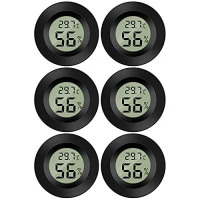 Image of Thlevel Hygrometer Thermometer Digital Monitor Humidity Meter Gauge for Humidifiers Dehumidifiers Greenhouse Basement Babyroom 6 Pack