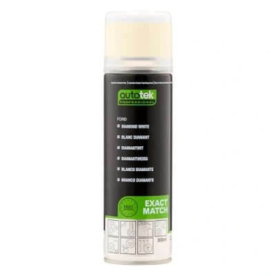 Image of Autotek Professional Exact Match Car Spray Paint, Ford Diamond White Aerosol Spray, 300 ml