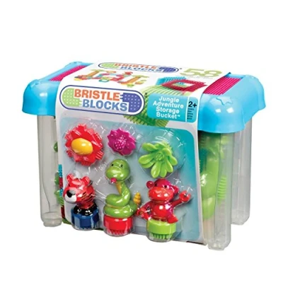 Image of Bristle Blocks 58PC JUNGLE ADVENTURE STORAGE BUCKET