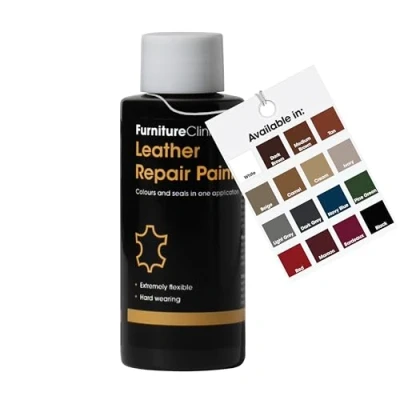 Image of Furniture Clinic Leather Repair Paint &amp; Dye Self Seal Colourant for Quick and Easy Suitable Sofas, Car Seat, Shoes, Handbag, more Bordeaux, 50ml