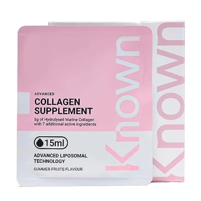 Image of Advanced Collagen Supplement by Known Nutrition with Vitamin C Liposomal Technology 28 One a Day 5g Sachets Supporting Hair, Skin &amp; Nails Summer Fruits (28 Supply)