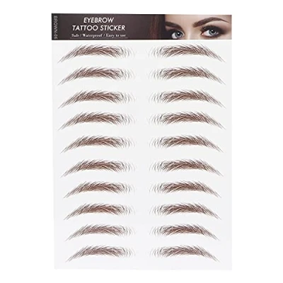 Image of Eyebrow Transfers, Tattoo Sticker Transfer for Women,Eyebrows Stickers Waterproof Long Lasting False Tattoos Peel Off Instant Women Girls Makeup(BROWN 06)