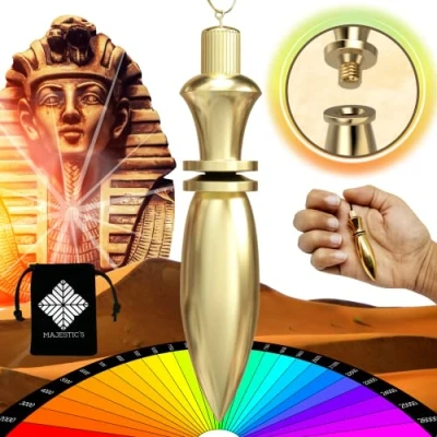 Image of Egyptian Dowsing Pendulum Gold Brass and Witness Chamber (38 gr)