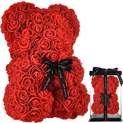 Image of Rose Teddy Bear Mothers Day mum gifts for Her Women teen girls Valentine anniversary Birthday Flowers Bears with Box (red)