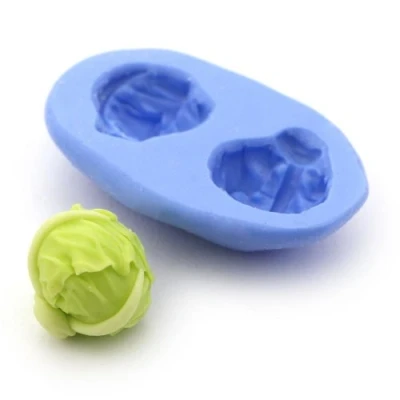 Image of MyTinyWorld Dolls House Miniature 2 Part Whole Cabbage Reusable Silicone Mould