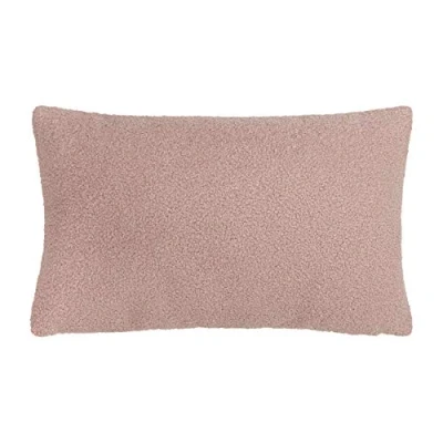 Image of furn. Malham Shearling Fleece Rectangular Feather Filled Cushion Pink One Size