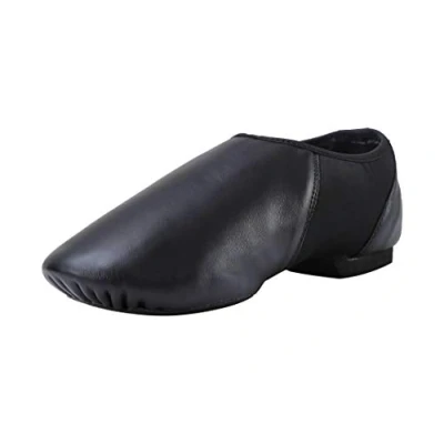 Image of ARCLIBER Leather Slip On Jazz Shoe for Girls Boys (Big Child/Little Child/Toddler), Black, 12.5 Little Kid