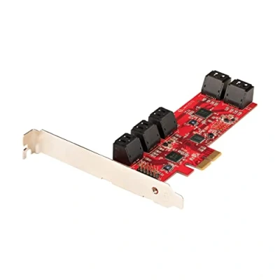 Image of StarTech.com SATA PCIE Card 10 Port Expansion 6Gbps Low/Full Profile Stacked Connectors ASM1062 Non Raid PCI Express to Converter/Adapter (10P6G CARD)
