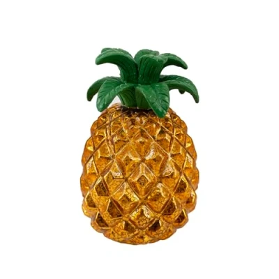 Image of hvfun Battery Operated Mercury Glass Gold Pineapple with Light Timer