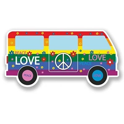 Image of 2 x 10cm/100mm Peace Love Dub Window Cling Sticker Car Van Campervan Glass #5608