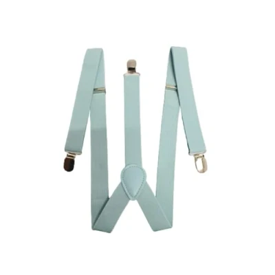 Image of L&amp;L® MENS LADIES UNISEX ADJUSTABLE SLIM BRACES TROUSER SUSPENDERS FANCY DRESS CLIP ON (Light blue)