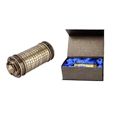 Image of Hztyyier Da Vinci Code Cryptex Letter Password Lock Ring Holder Christmas Valentine Birthday Gift for Girlfriend Boyfriend