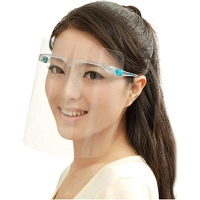 Image of True Face Shield Full Visor Glasses Protection Mask PPE Transparent Clear Plastic UK Coloured (10 Pack, Clear)