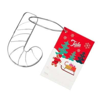 Image of Tala Christmas Candy Cane Cutter, Detailed Biscuit Cutter for Baking and Perfect Fondant Dough, Stainless Steel Metalic