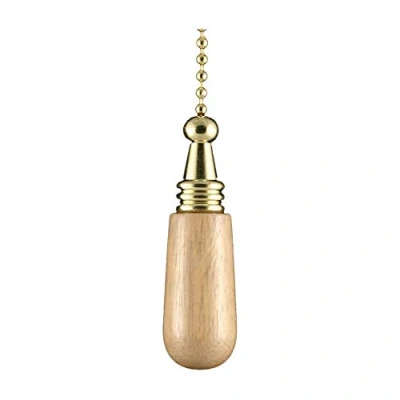 Image of Light Pull Chain Cord Brass Pine Drop with 80cm Matching