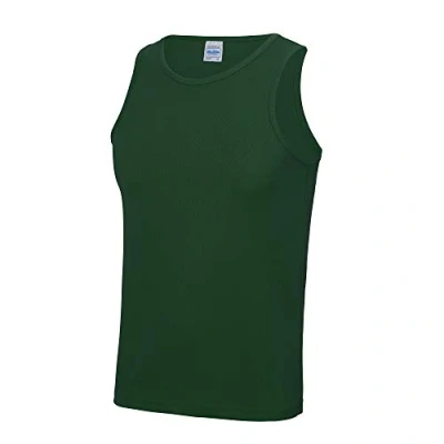 Image of Just Cool Mens Sports Gym Plain Tank / Vest Top (L) (Bottle Green)