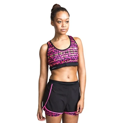 Image of Trespass Women Nucci Quick Dry Active Bra with Reflective Details Diamond Print, X Large
