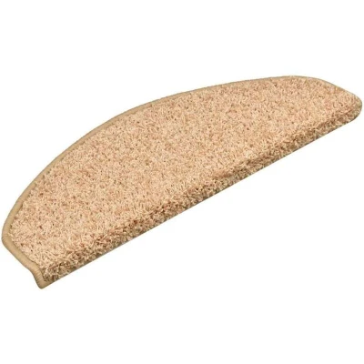 Image of vidaXL stair mats 30 pcs gold non slip treads, 65x21x4 cm tufted polypropylene washable safety runners