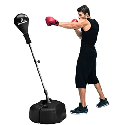 Image of Punching Bag with Stand, Boxing for Adults and Teens Height Adjustable Speed Great MMA Training, Equipment, Workout Stress Relief &amp; Fitness