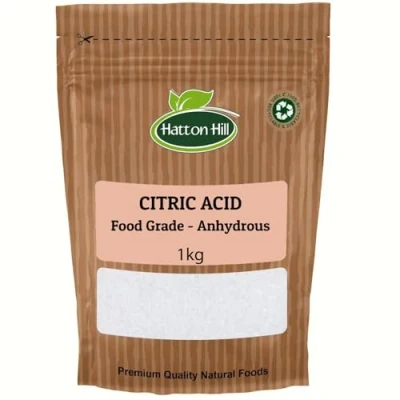 Image of Citric Acid 1kg, Food Grade, Anhydrous by Hatton Hill