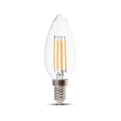 Image of V TAC LED Filament Candle Bulb E14 6W, Warm White 2700K