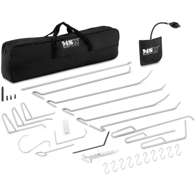 Image of MSW DA 10 Dent Repair Kit 15 Lifters + Accessories Paintless Removal PDR Tool Puller Set (Stainless steel/Plastic/Steel/Zinc)