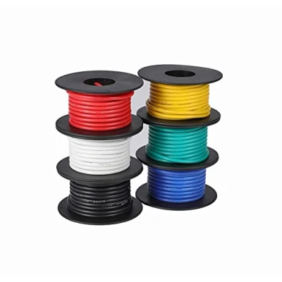 Image of TUOFENG 14awg Wire Flexible Silicone Wire,2.0mm² Tinned Copper Wires Rubber Insulated (6 Different Colored 13.2ft /4m Each)(OD:3.5 mm) 600V Stranded Automotive Wiring