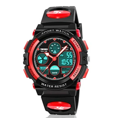 Image of Dodosky Boy Toys Age 5 12, LED 50M Waterproof Digital Sport Watches for Kids Birthday Presents Gifts 13 Year Old Boys Red