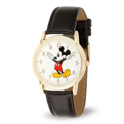 Image of Disney Men Analog Quartz Watch with Faux Leather Strap WDS000405