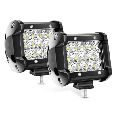 Image of AUXTINGS Led Wirk Light Bar, 2Pcs 4 inch 36W Triple row 7D Work Bar Spot Beam DC 12V 24V 6000k Offroad Vehicles 4x4 Atvs Utvs (4 Tri 2x36W Spot)