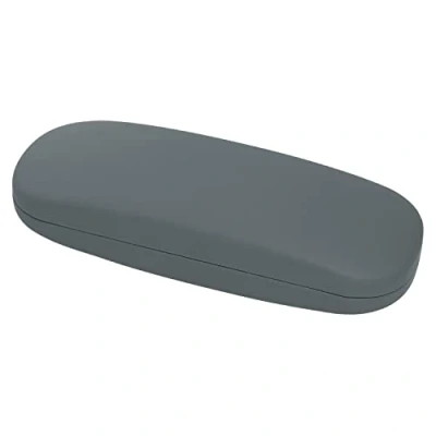 Image of MoKo Hard Shell Eye Glasses Case with Cloth, PU Leather Protective Eyeglasses Cases Storage Organizer Travel for Men Women, Gray