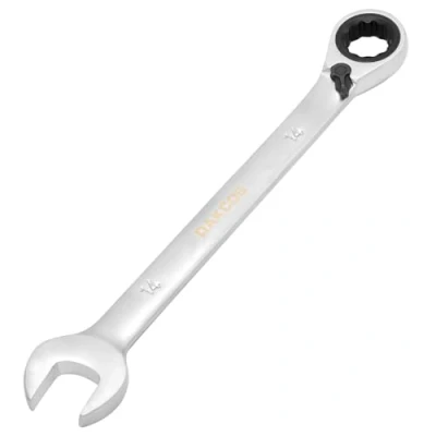 Image of DAKCOS Fixed Head Reversible Ratchet Spanner 14mm Ratcheting Combination Wrench Chrome Vanadium Steel