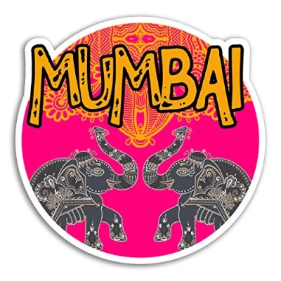 Image of 2 x 10cm Mumbai Vinyl Stickers Travel Sticker Laptop Luggage #18770 (10cm Wide)