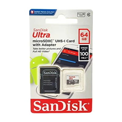 Image of SanDisk 64 GB Class 10 MicroSDHC Ultra Android Memory Card