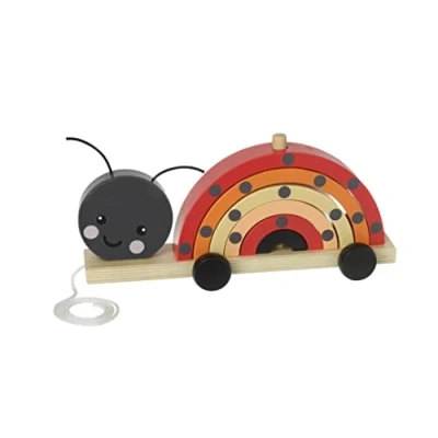 Image of Orange Tree Toys Ladybird Stacking Pull Along Wooden Toy (FSC®)