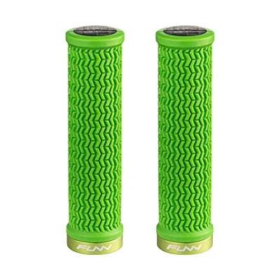 Image of Funn Holeshot Mountain Bike Grips With Single Lock On Clamp, Lightweight And Ergonomic Handle 22 mm Inner Diameter, Hardened End Bicycle Handlebar For MTB/BMX (Green)
