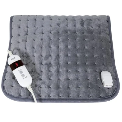 Image of Russell Hobbs Electric Heating Pad for Pain Relief, Heated with Automatic Switch Off 3 Heat Settings Remote Control, Grey &amp; Timer, Overheat Protection, 2 Year Guarantee RHHPS1001