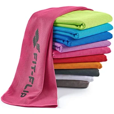 Image of Fit Flip Cooling towel cool down microfibre ice for sport and sweat stay Airflip neck cold yoga fitness (pink,100x30cm)
